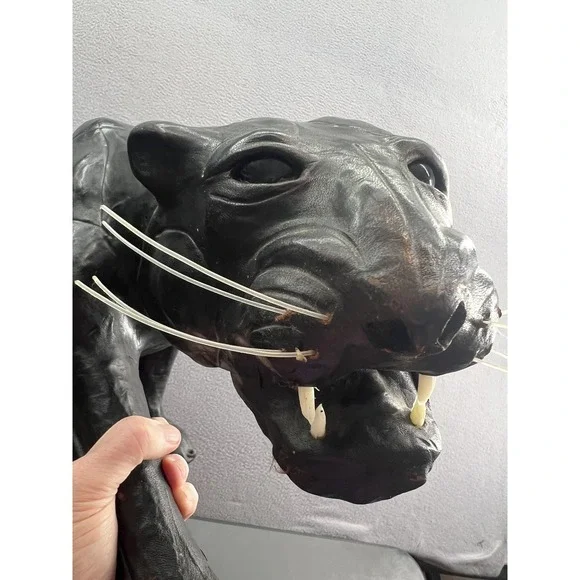 Vintage Large Panther Sculpture Handcrafted Papier Mache Cat Art Deco 32 Inch Ta